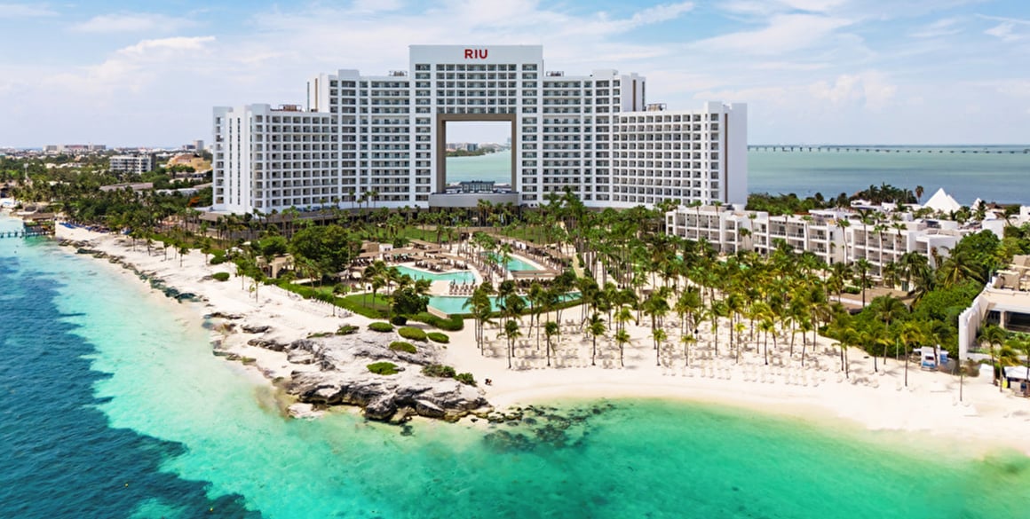 Aerial view of a RIU resort in Mexico