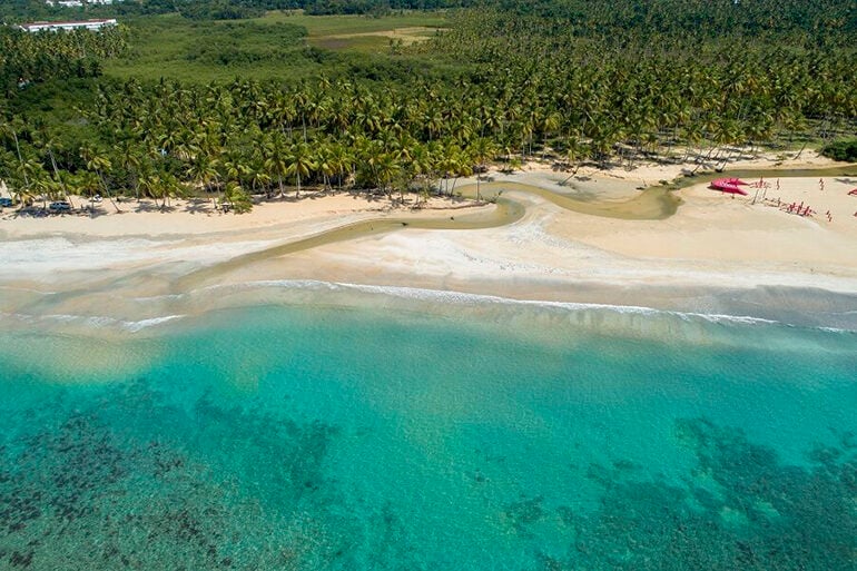 The Playa Coson shoreline in Samana, Dominican Republic