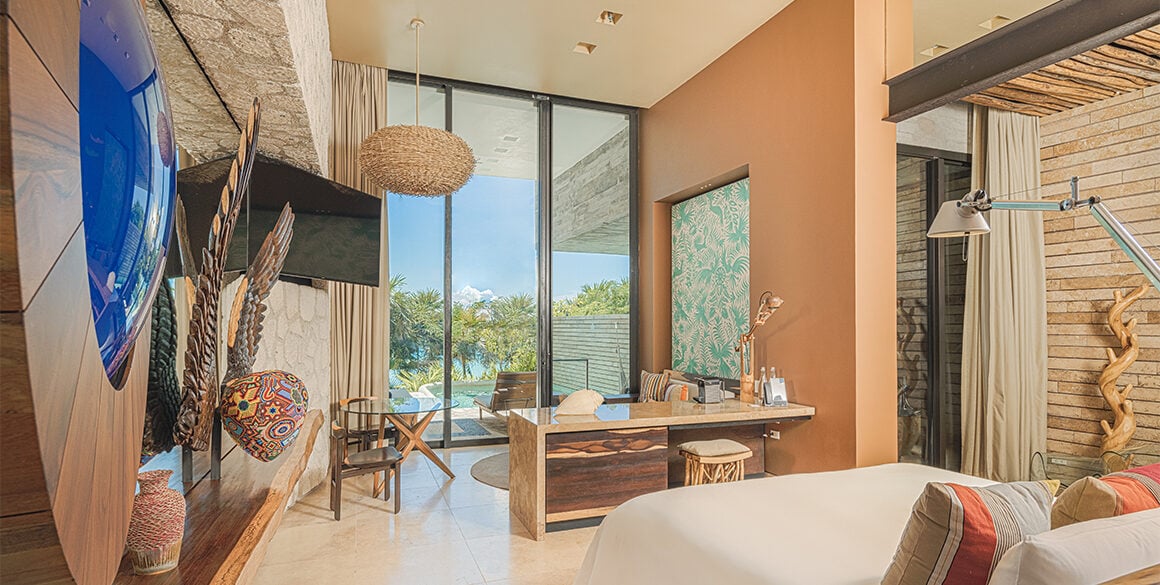 Interior view of a luxurious resort suite