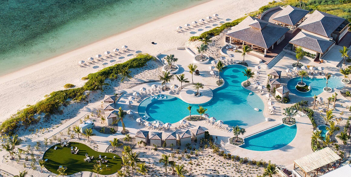 Resort Aerial with Ocean Blues