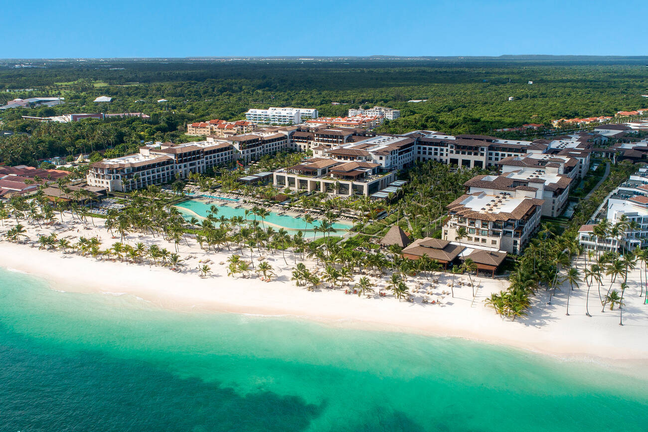 Ariel view of resort and the beach