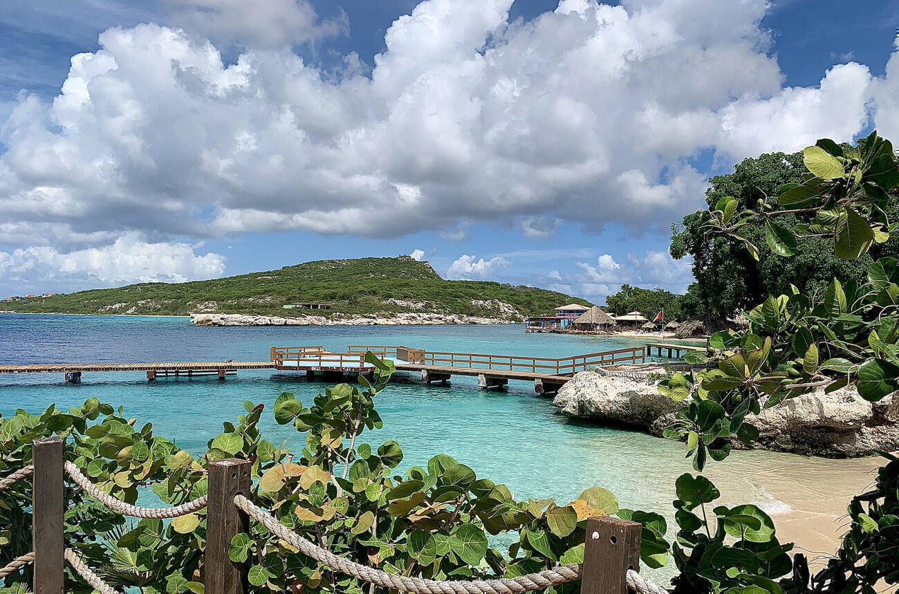 Bridge across the water and beaches