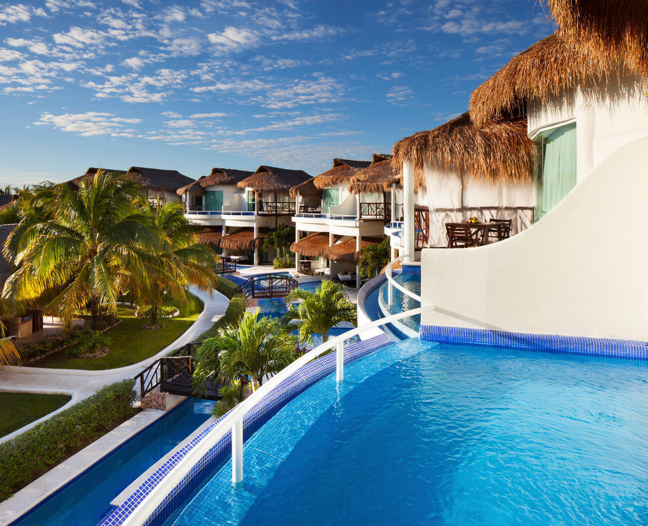 Infinity pool balconies with seating