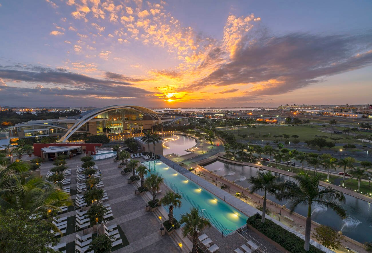 Sheraton Puerto Rico Hotel and Casino with pools and lounge chairs