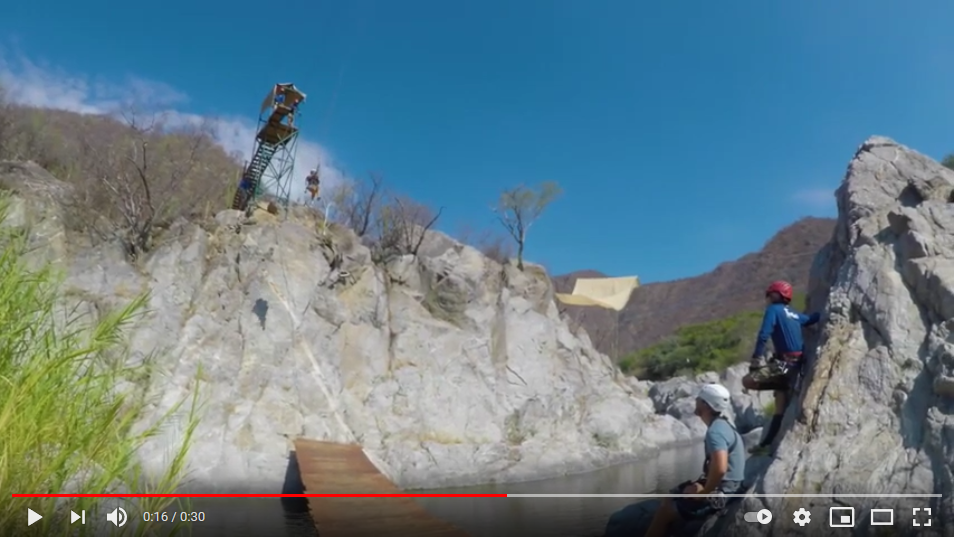 People zip lining
