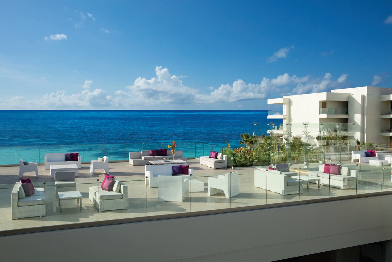 Balcony lounge area with ocean view