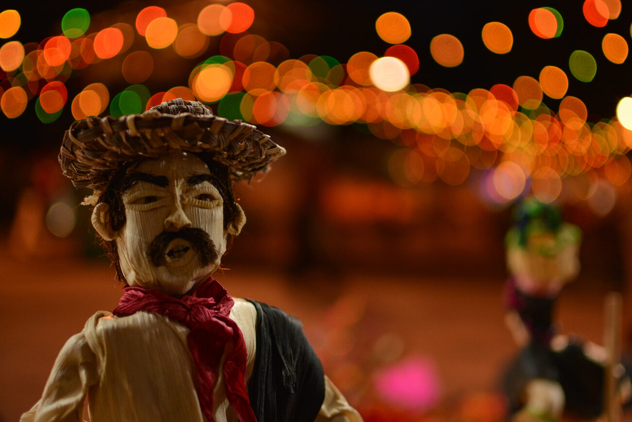 Man made of leaves at a festival