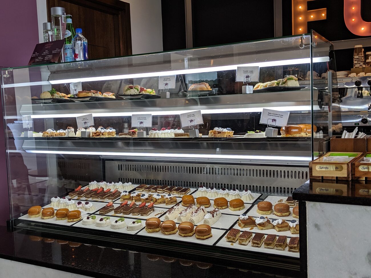 Display case of different pastries