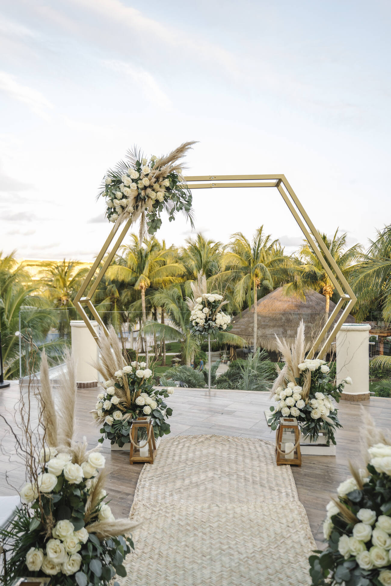 Outdoor wedding ceremony set up 