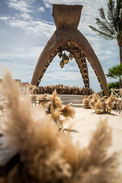 Outdoor wedding ceremony set up