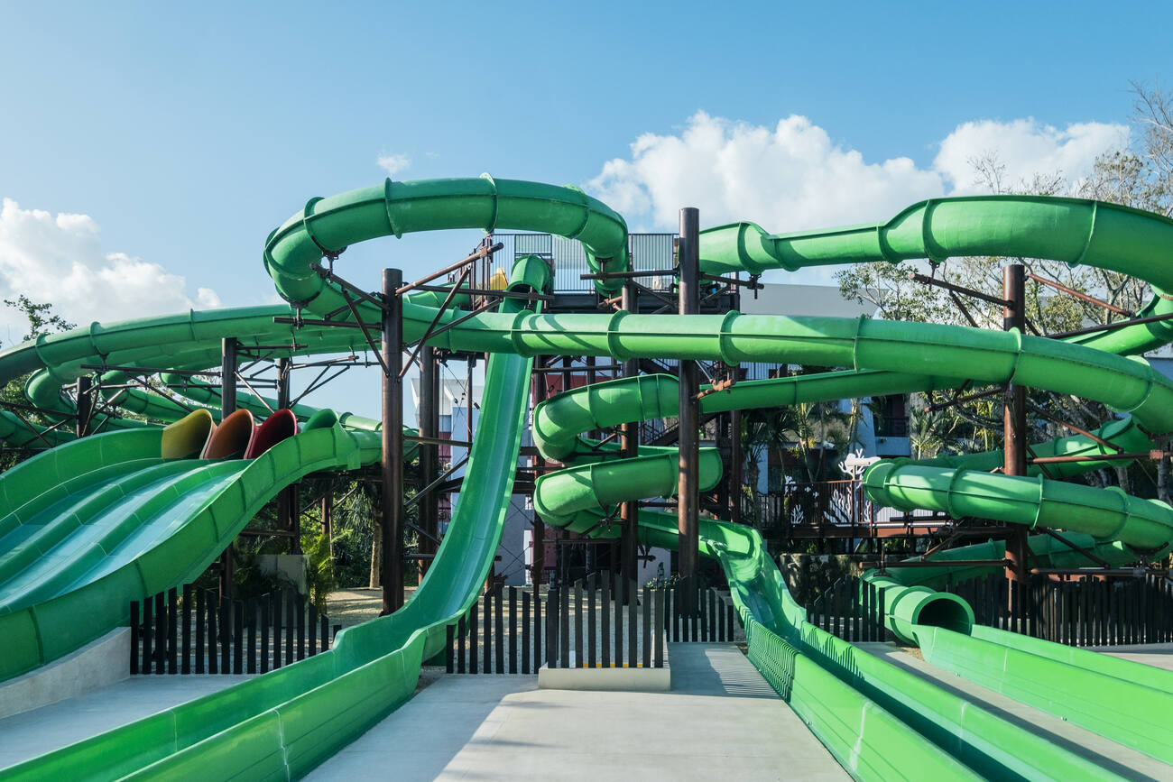 Green waterslides