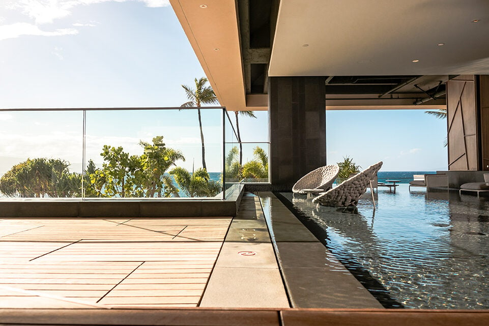 Balcony overlooking the ocean