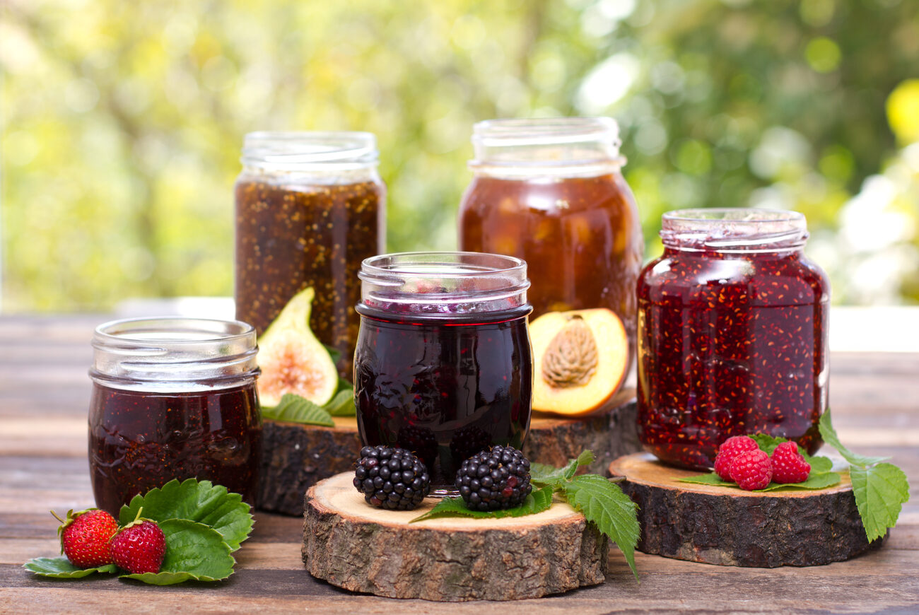 Assortment of canned jams