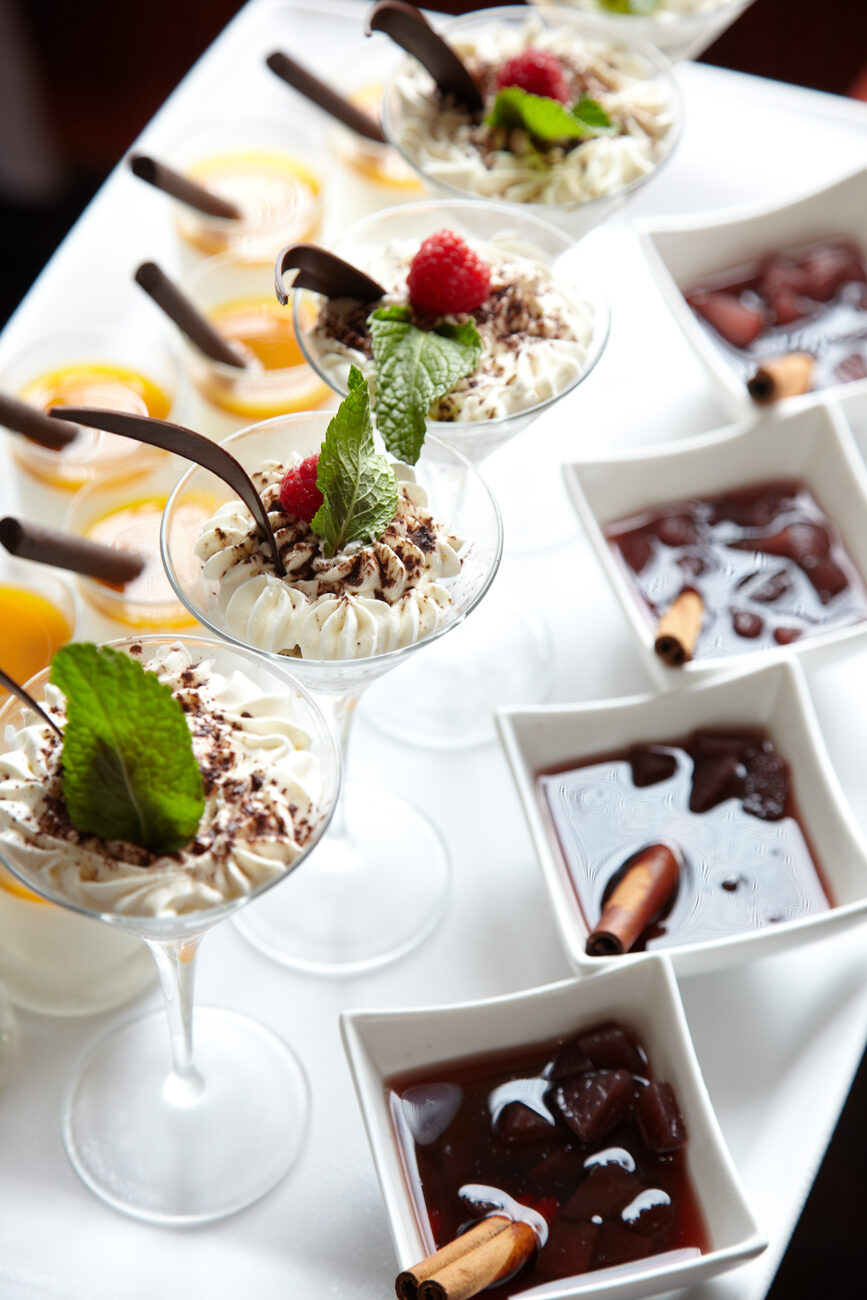 table with an array of desserts