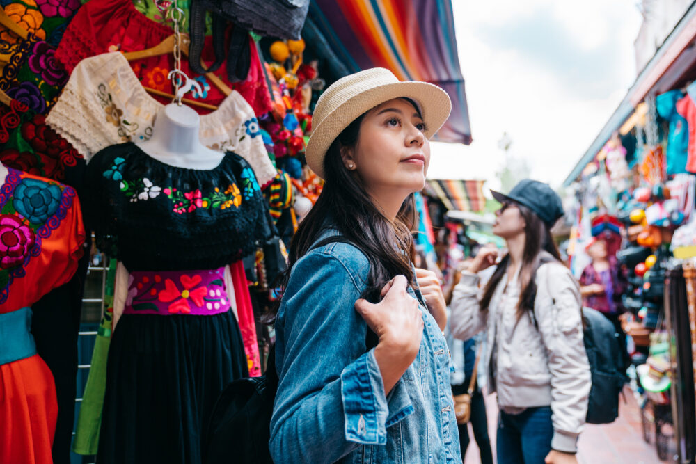 Woman shopping in an outdoor market