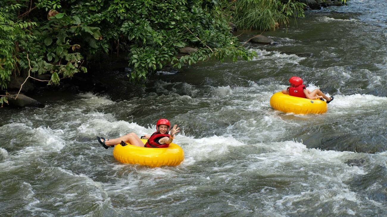 People white water rafting