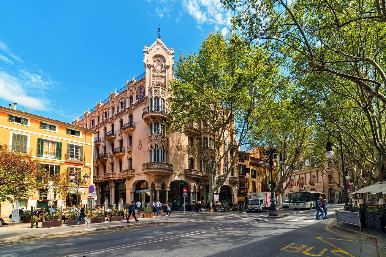 People walking on the streets of the Balearic Island