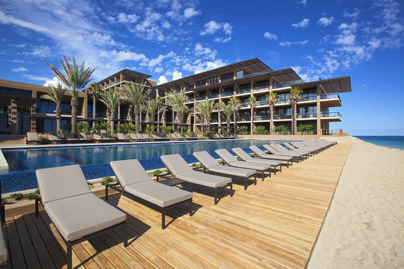 Poolside lounge chairs