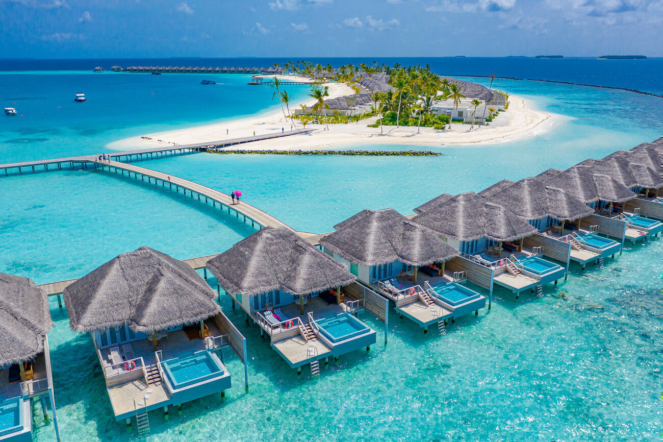 Overwater Bungalows and bridge walkways