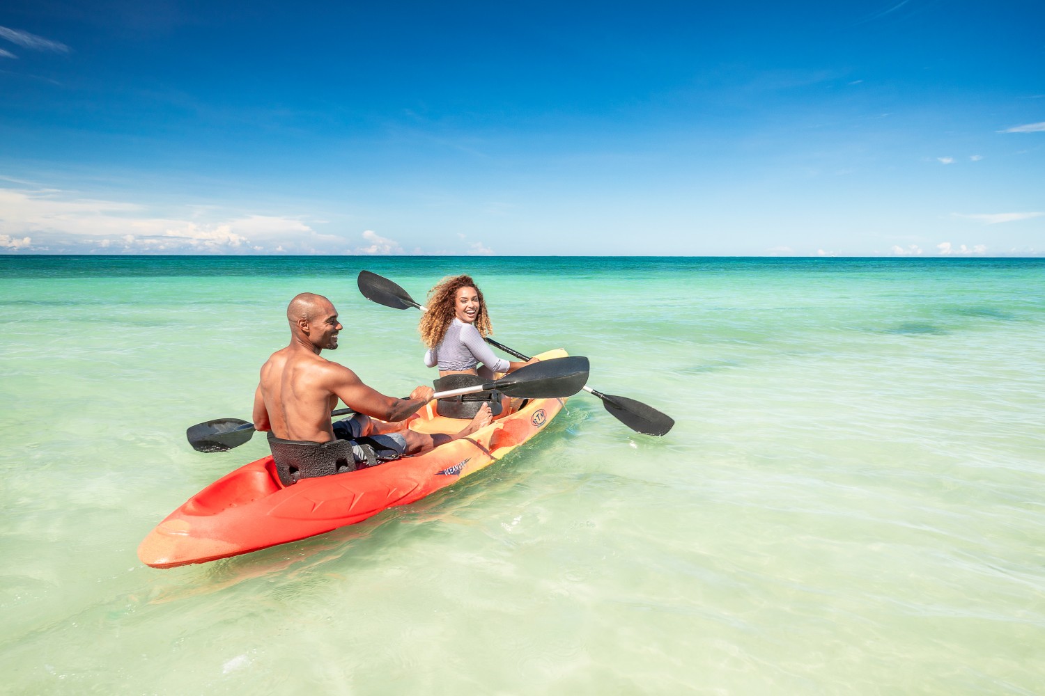 Two people in a kayak 