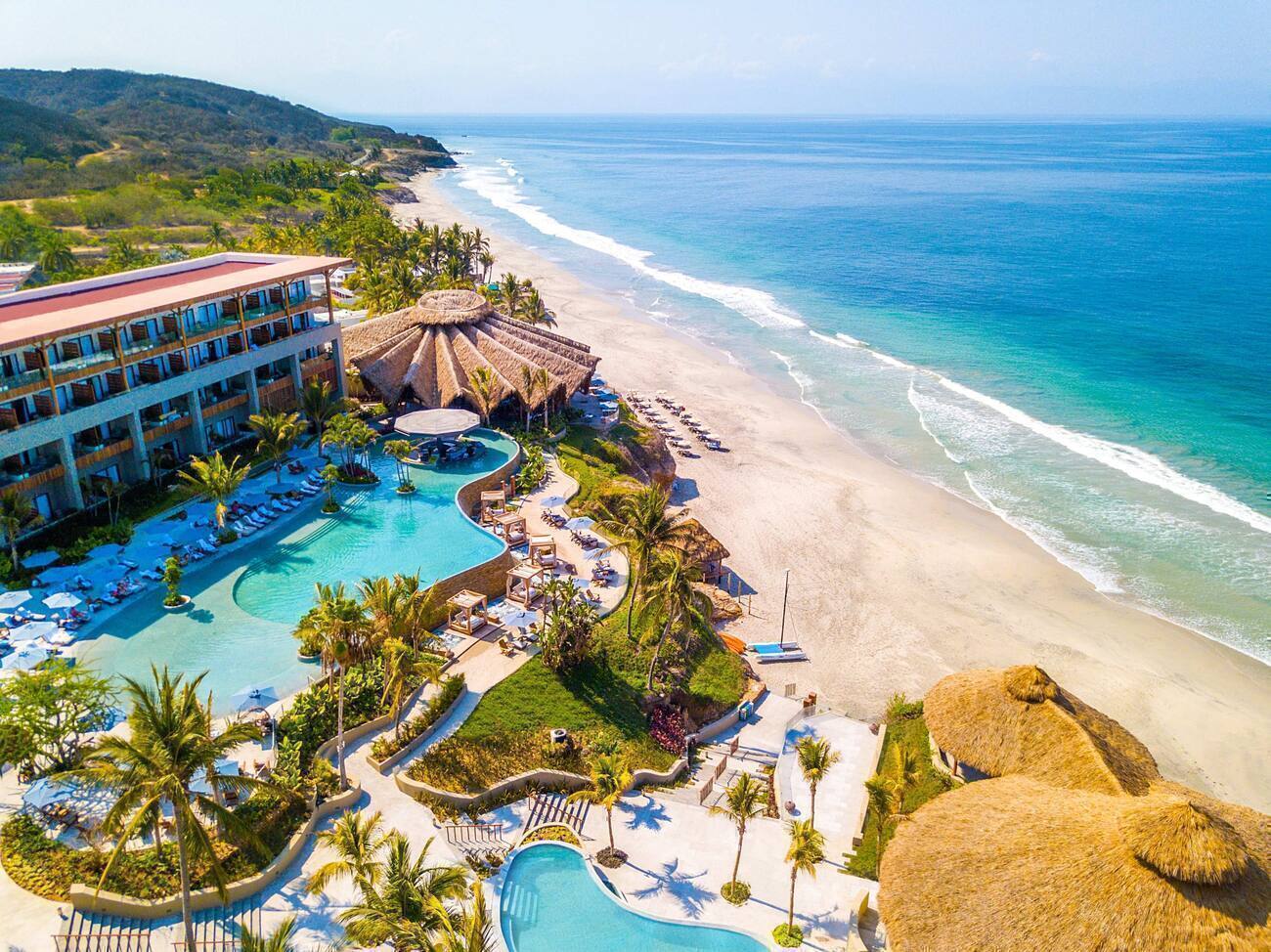 Marival Ariel view of pools and ocean